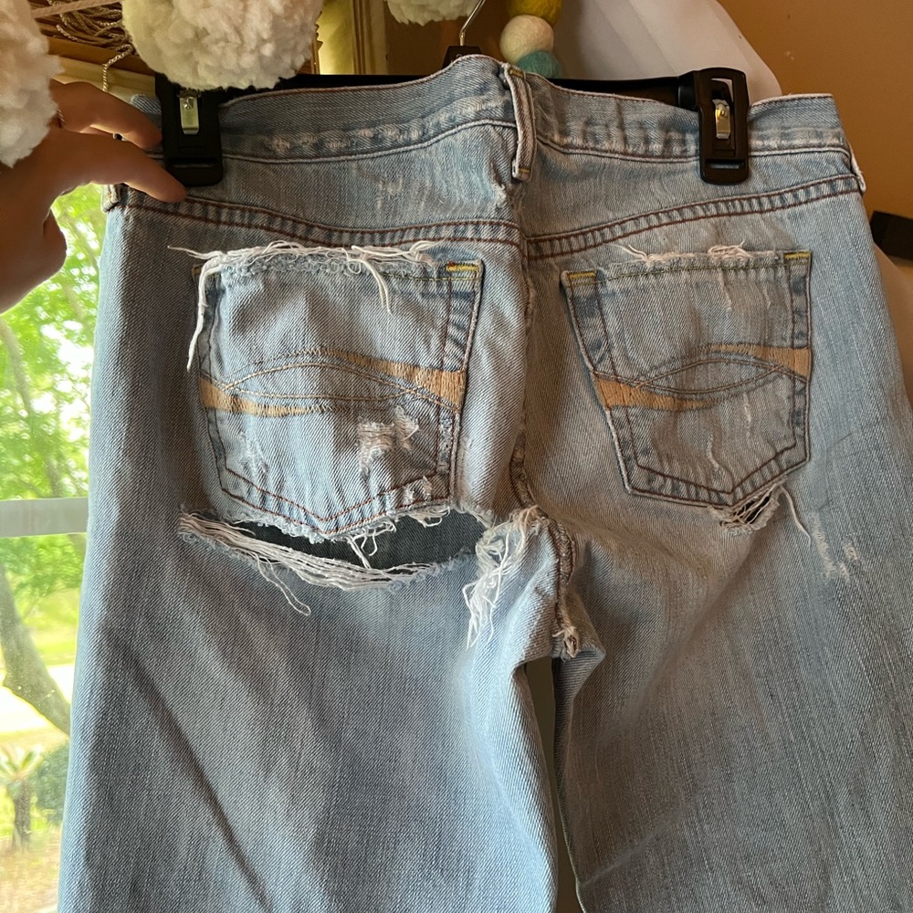Abercrombie and Fitch Vintage 5 Pocket Distressed Denim Flare Leg Bootcut - Picture 5 of 9